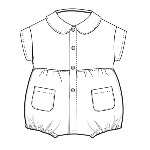 Patron ropa, Fashion sewing pattern, molde confeccion, patronesymoldes.com Enterito ranita 8094 BEBES Enteritos